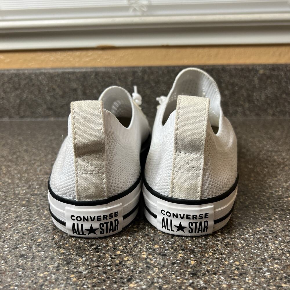 Converse All Star White Knit Canvas Womens Sz 9.5 Sneaker Slip On Low Top Skater - Picture 9 of 11